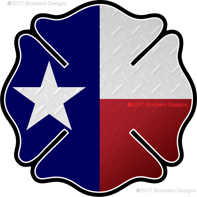 Texas Maltese Sticker - Bombero Designs for firefighters