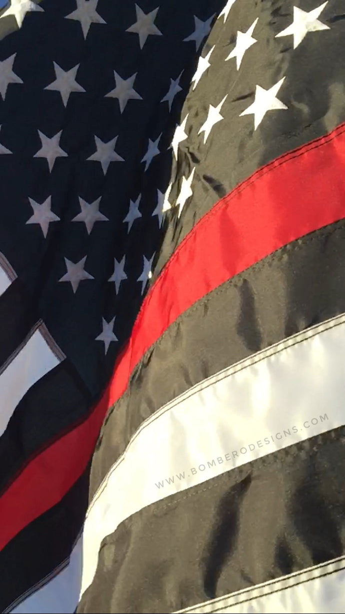 Heavy Duty Thin Red Line Flag - Bombero Designs for firefighters