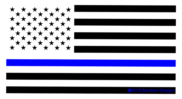 Thin Blue Line Sticker - Bombero Designs for firefighters