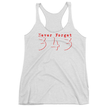 Load image into Gallery viewer, Never Forget 343 - Women&#39;s Racerback - Bombero Designs for firefighters