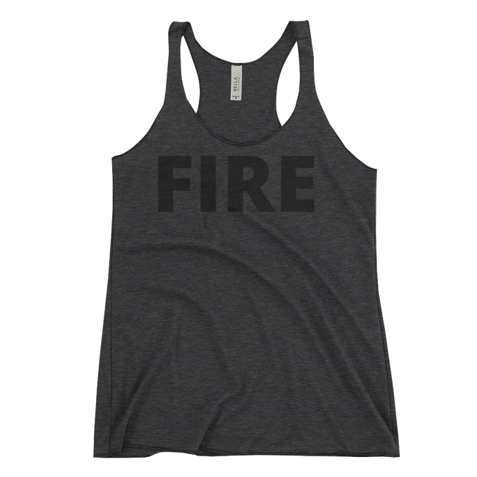 Blacked Out - Women's Racerback - Bombero Designs for firefighters