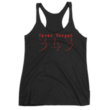Load image into Gallery viewer, Never Forget 343 - Women&#39;s Racerback - Bombero Designs for firefighters